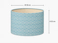 Turquoise Geometric Drum Lampshade | UV-Resistant Fabric | Handmade in Italy – image 2