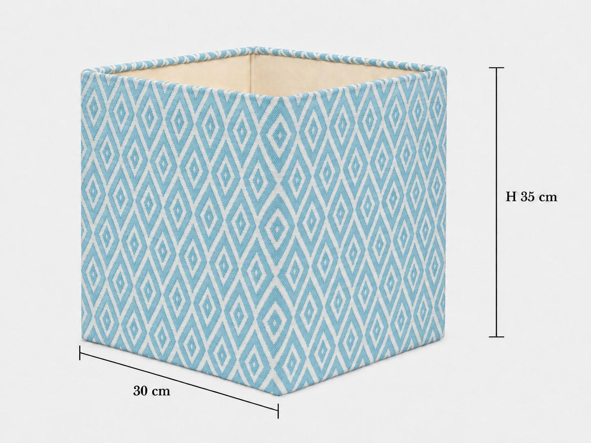 Turquoise Geometric Drum Lampshade | UV-Resistant Fabric | Handmade in Italy – image 8