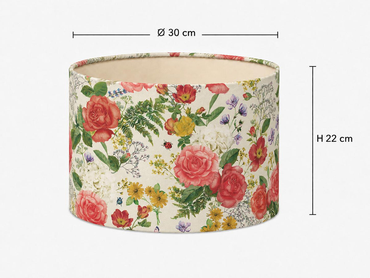 Vintage rose garden drum lampshade 30 x 22 cm