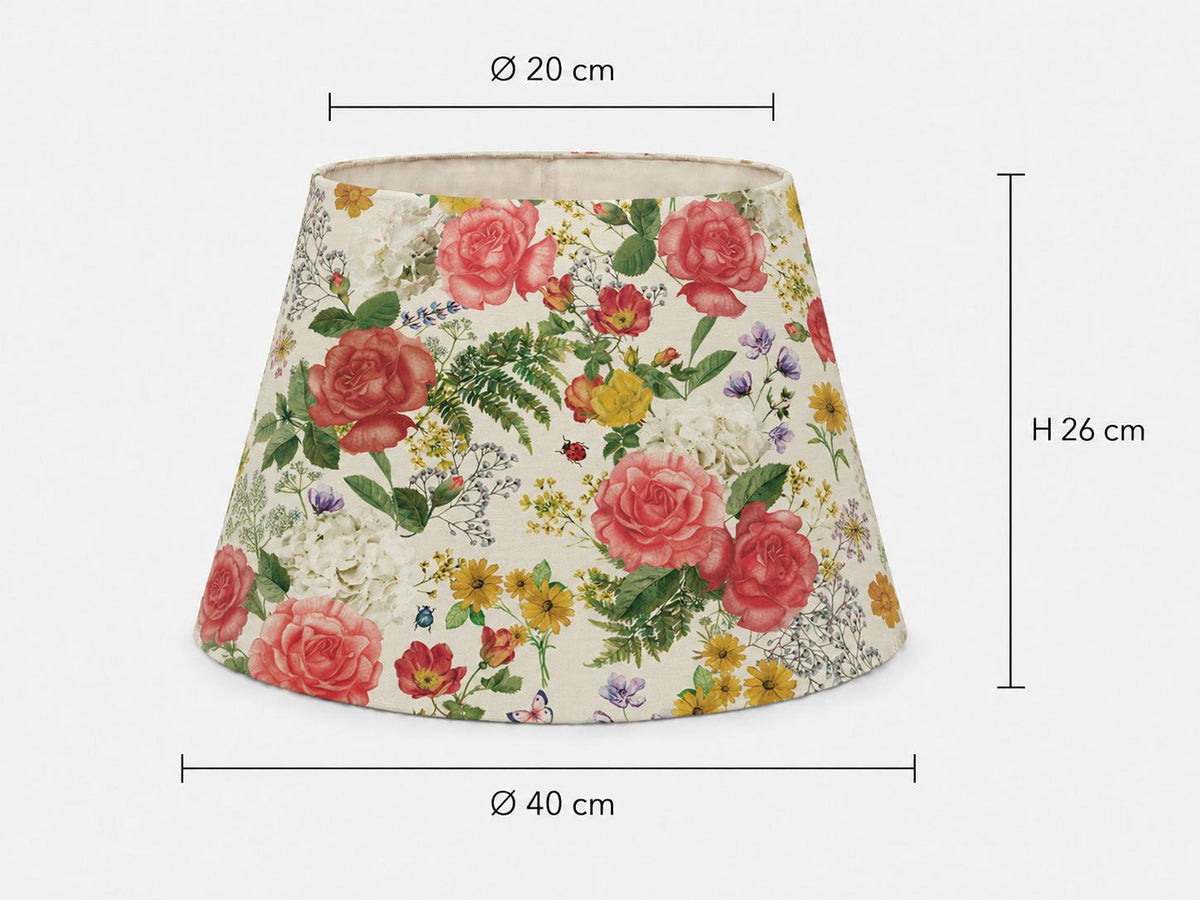 Vintage rose garden tapered lampshade 20 x 40 x 26 cm