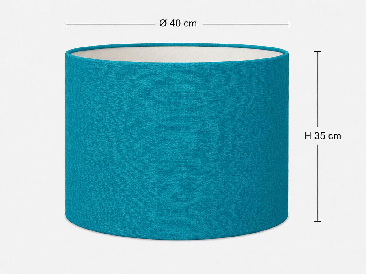 Turquoise Textured Lampshade | UV-Resistant Fabric | Handmade in Italy – image 3