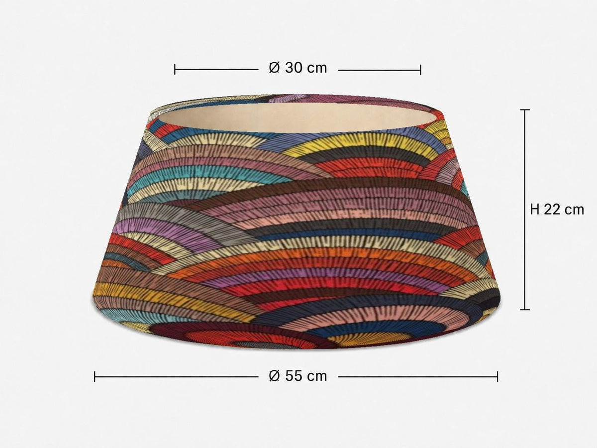 Multicoloured Art Deco tapered lampshade 30 x 55 x 22 cm