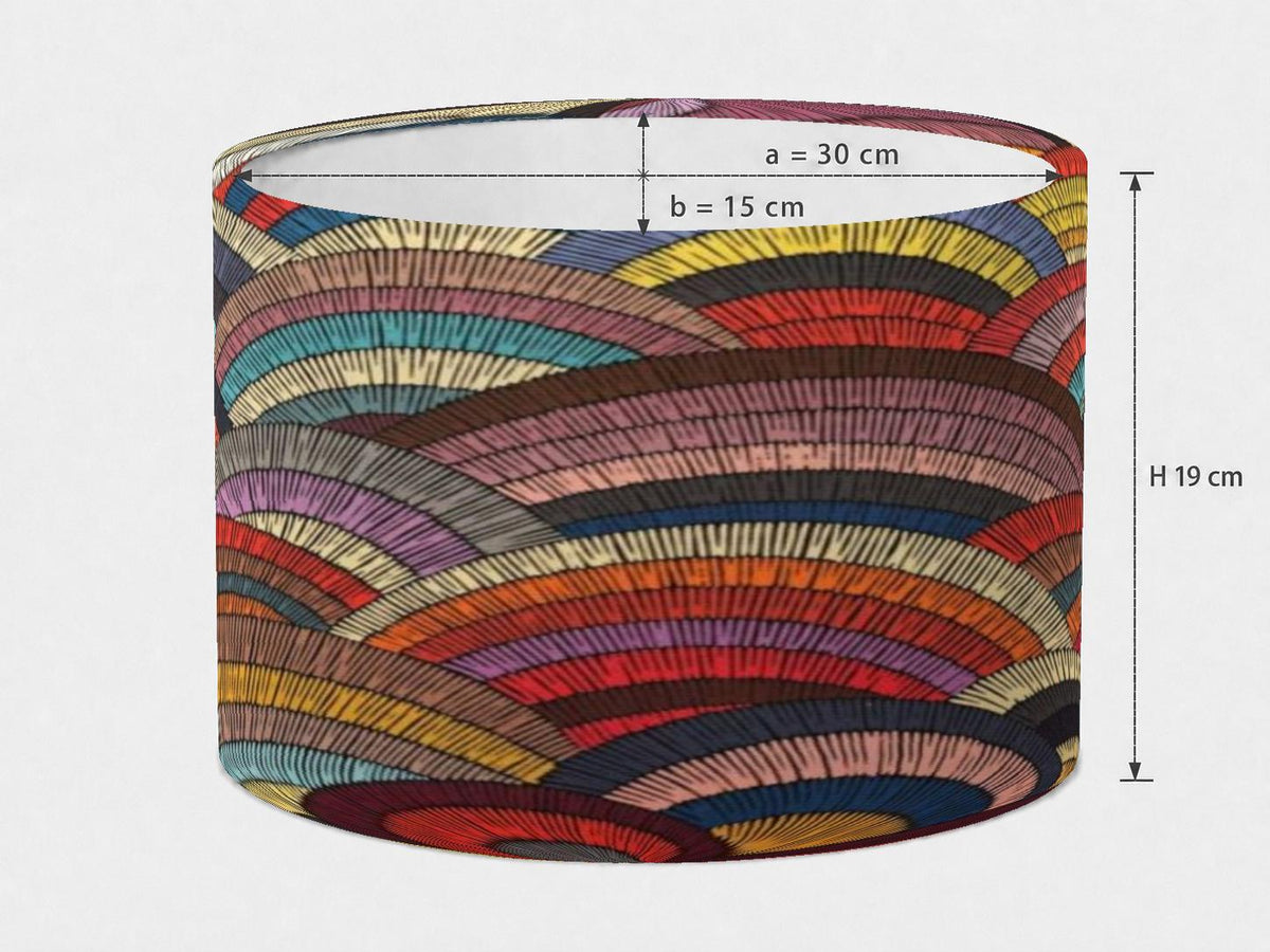 Multicoloured Art Deco oval lampshade 30 x 15 x 19 cm