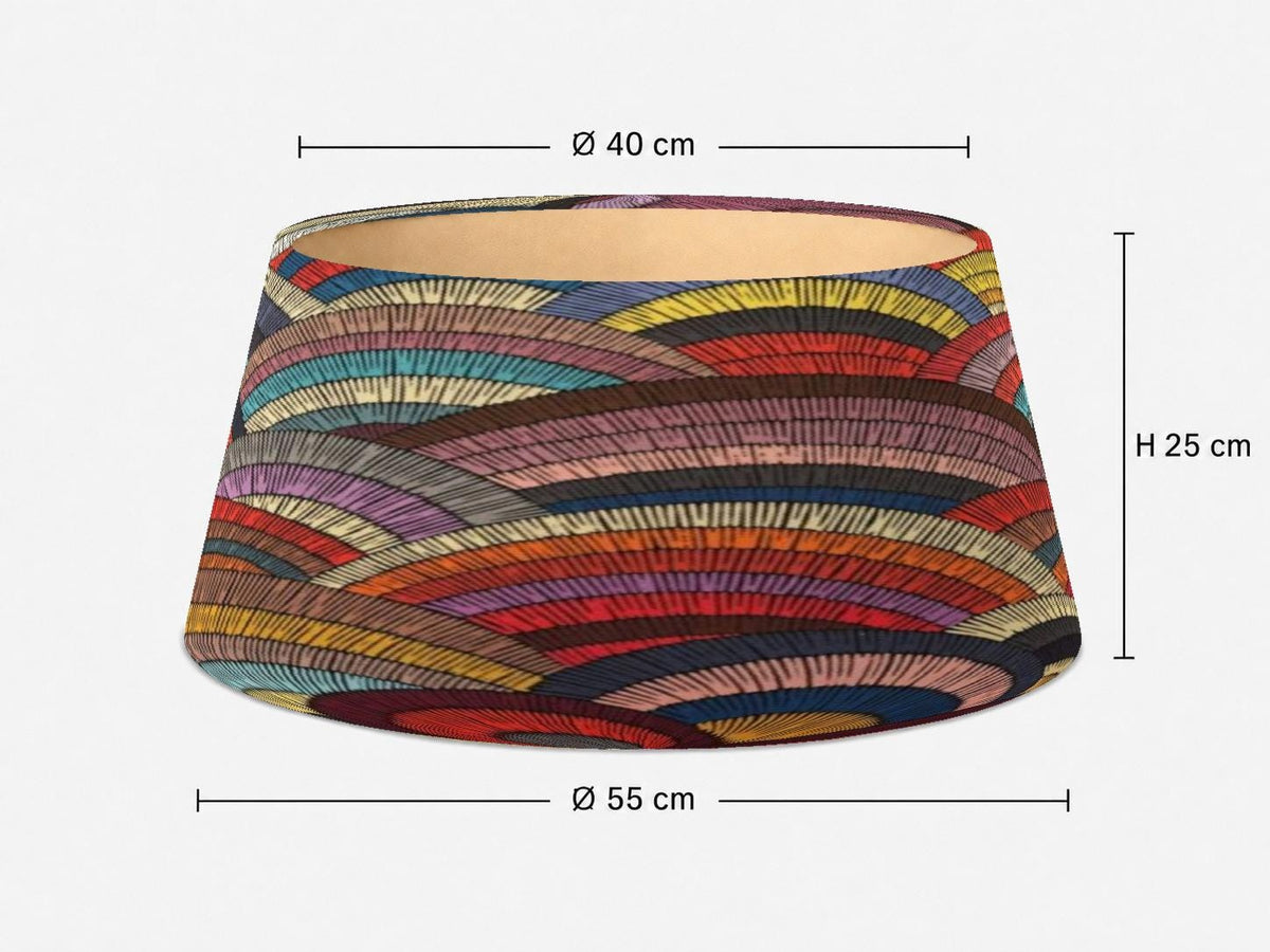 Multicoloured Art Deco tapered lampshade 40 x 55 x 25 cm