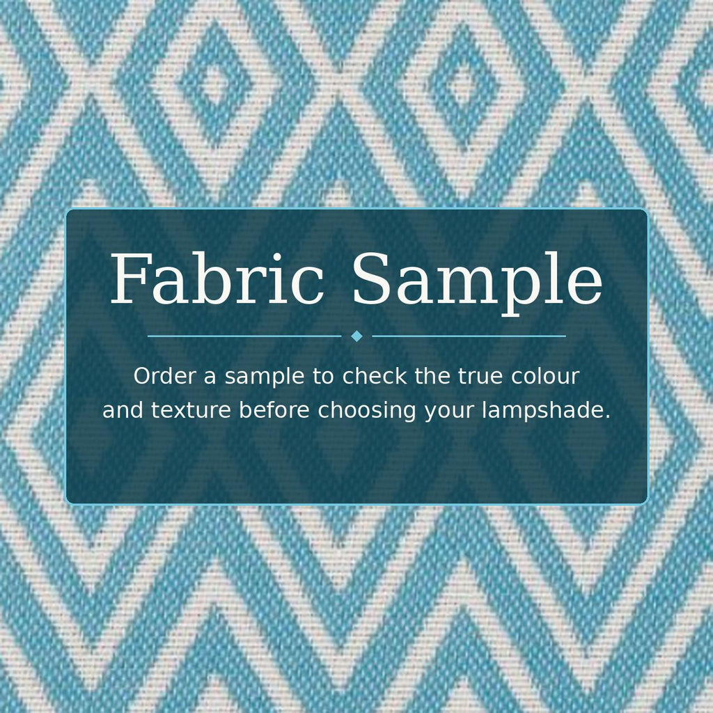 Turquoise Geometric Drum Lampshade | UV-Resistant Fabric | Handmade in Italy – image 13