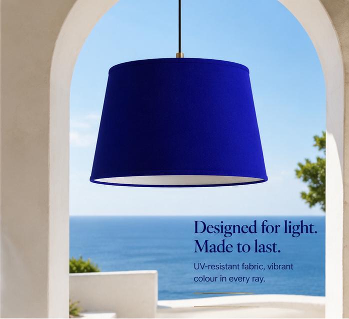 Royal Blue Lampshade | UV-Resistant Fabric | Handmade in Italy – image 11