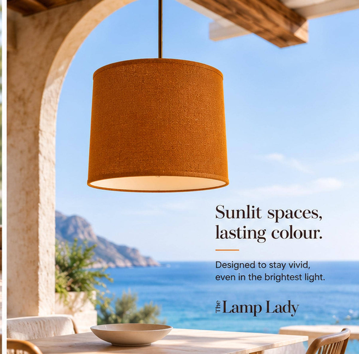 Ochre Lampshade | UV-Resistant Fabric | Handmade in Italy – image 11