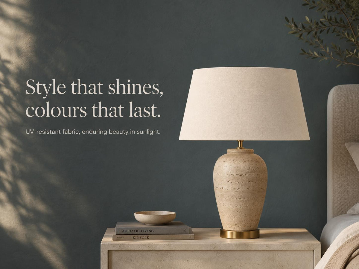 Ivory Textured Lampshade – UV-Resistant Fabric – image 11