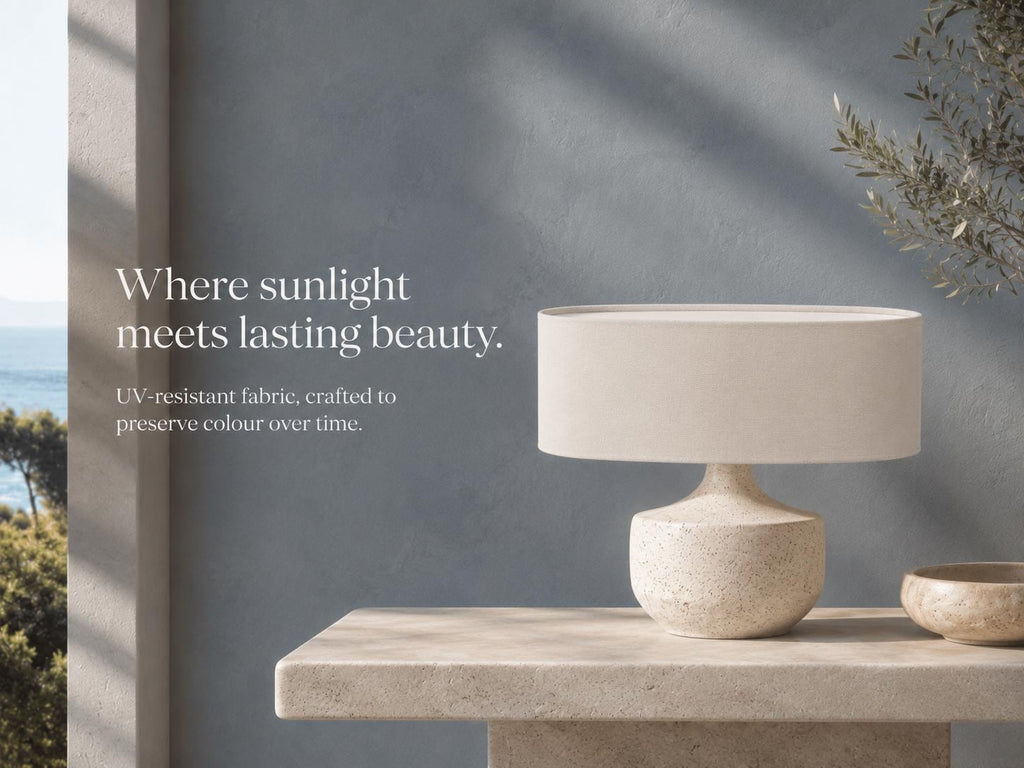 Ivory Textured Lampshade – UV-Resistant Fabric – image 6