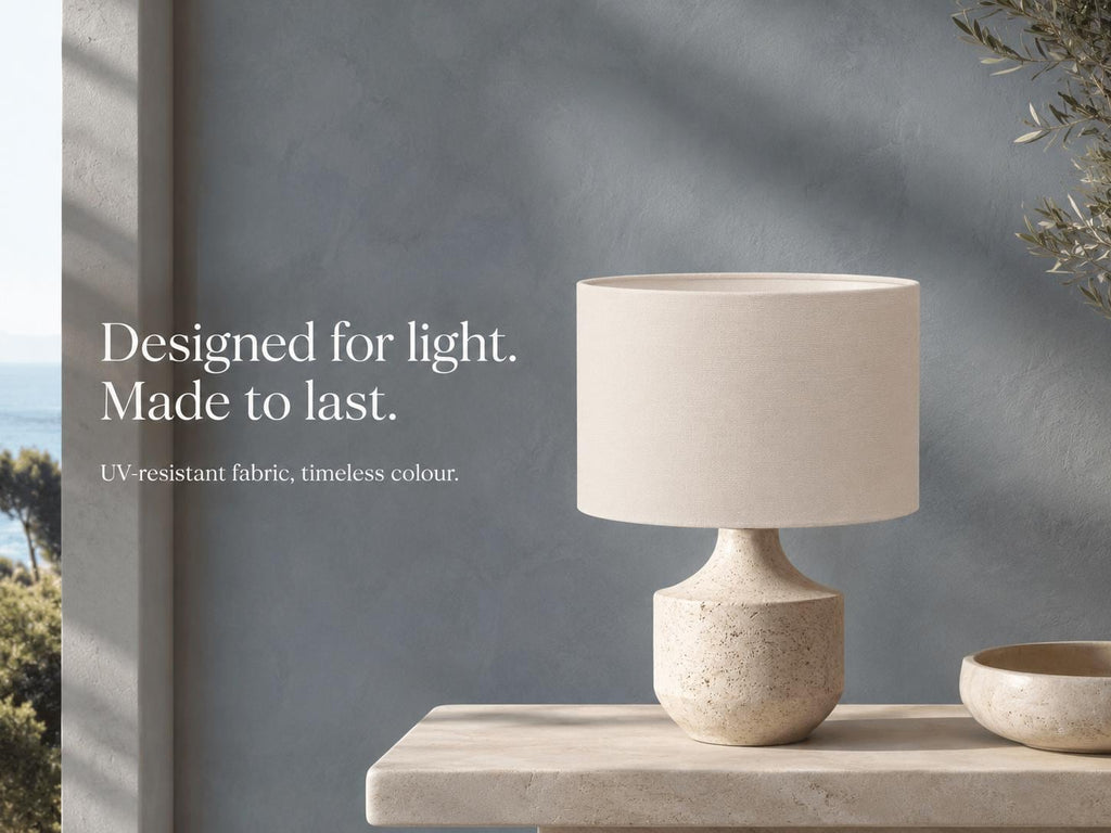 Ivory Textured Lampshade – UV-Resistant Fabric – image 4