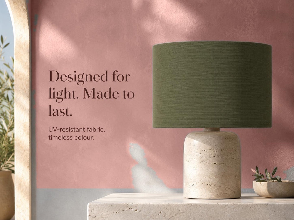 UV-Resistant Olive Green Tapered Lampshade / Handmade in Italy – image 5