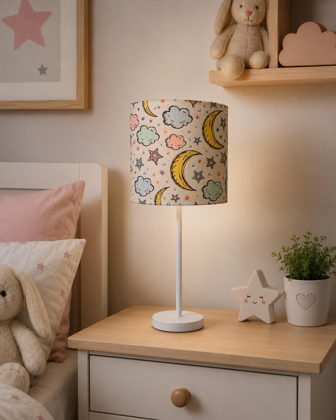 Colour-In Moon & Stars Kids’ Lampshade – Made in Italy – image 14
