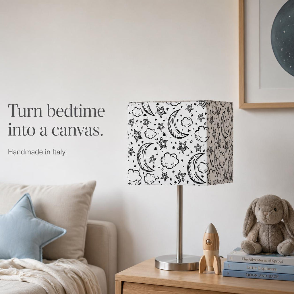 Colour-In Moon & Stars Kids’ Lampshade – Made in Italy – image 11
