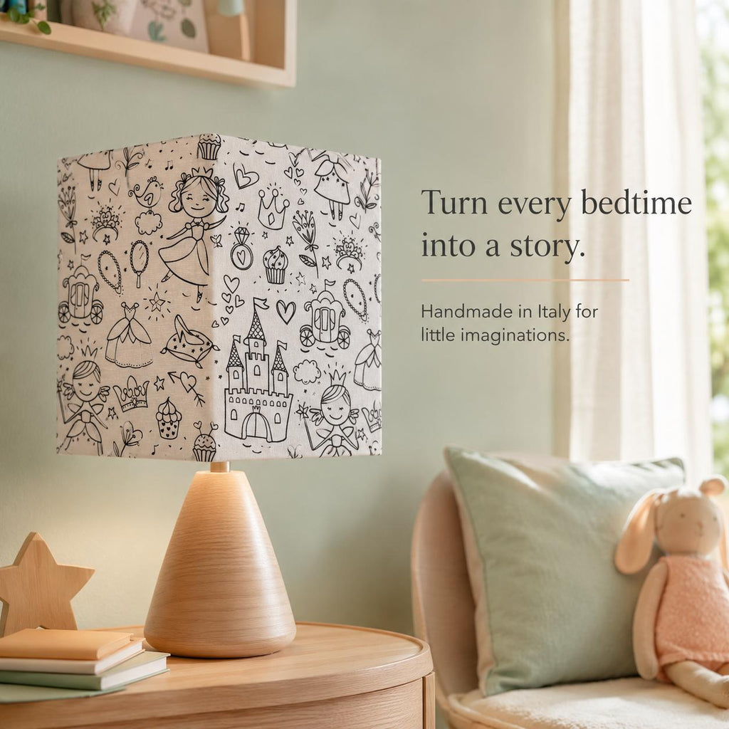 Colour-In Princess Kids’ Lampshade – Made in Italy – image 10