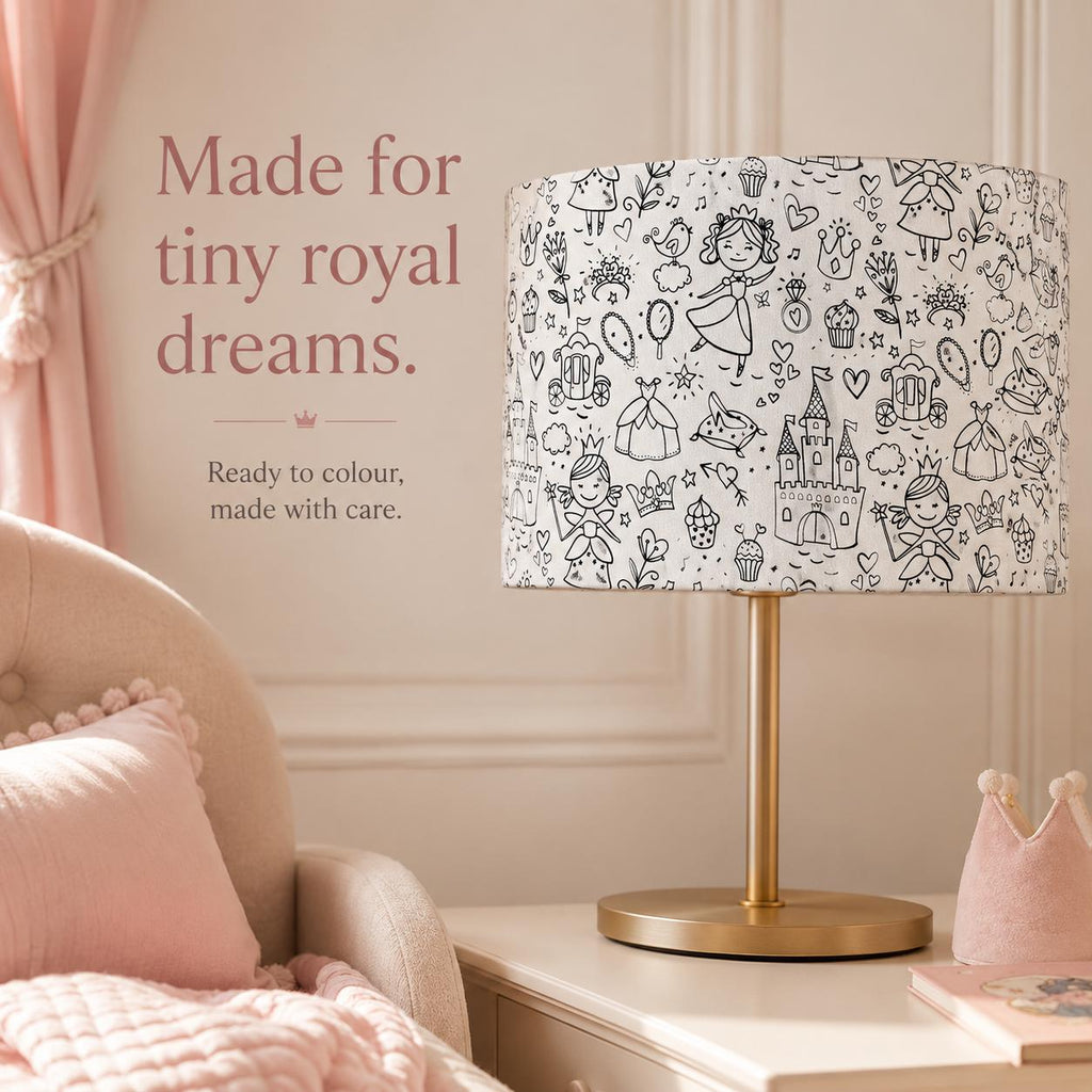 Colour-In Princess Kids’ Lampshade – Made in Italy – image 6