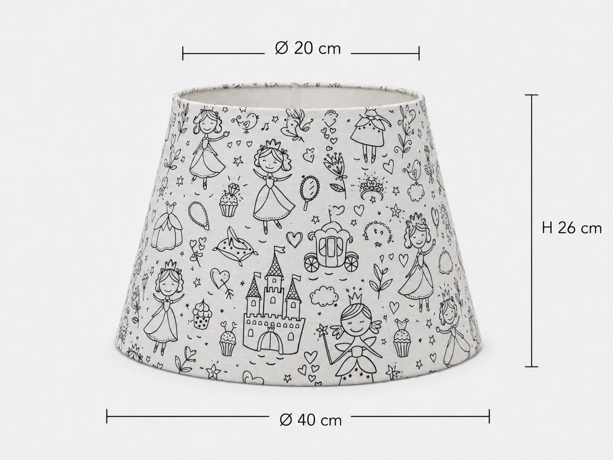 Colour-In Princess Kids’ Lampshade – Made in Italy – image 11
