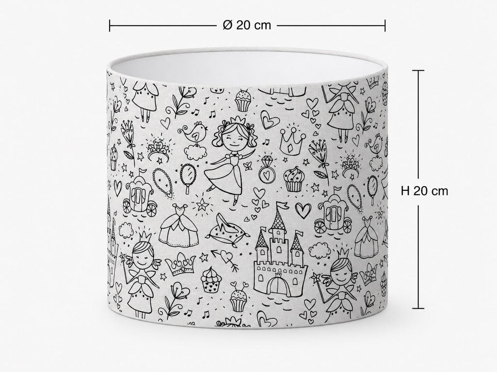 Colour-In Princess Kids’ Lampshade – Made in Italy – image 2