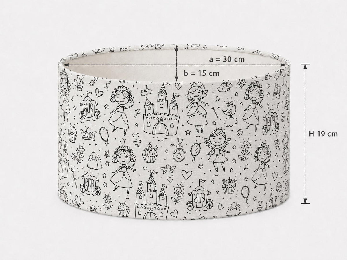 Colour-In Princess Kids’ Lampshade – Made in Italy – image 7
