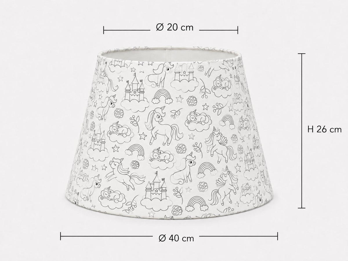 Colour-In Unicorn Kids’ Lampshade – Made in Italy – image 11