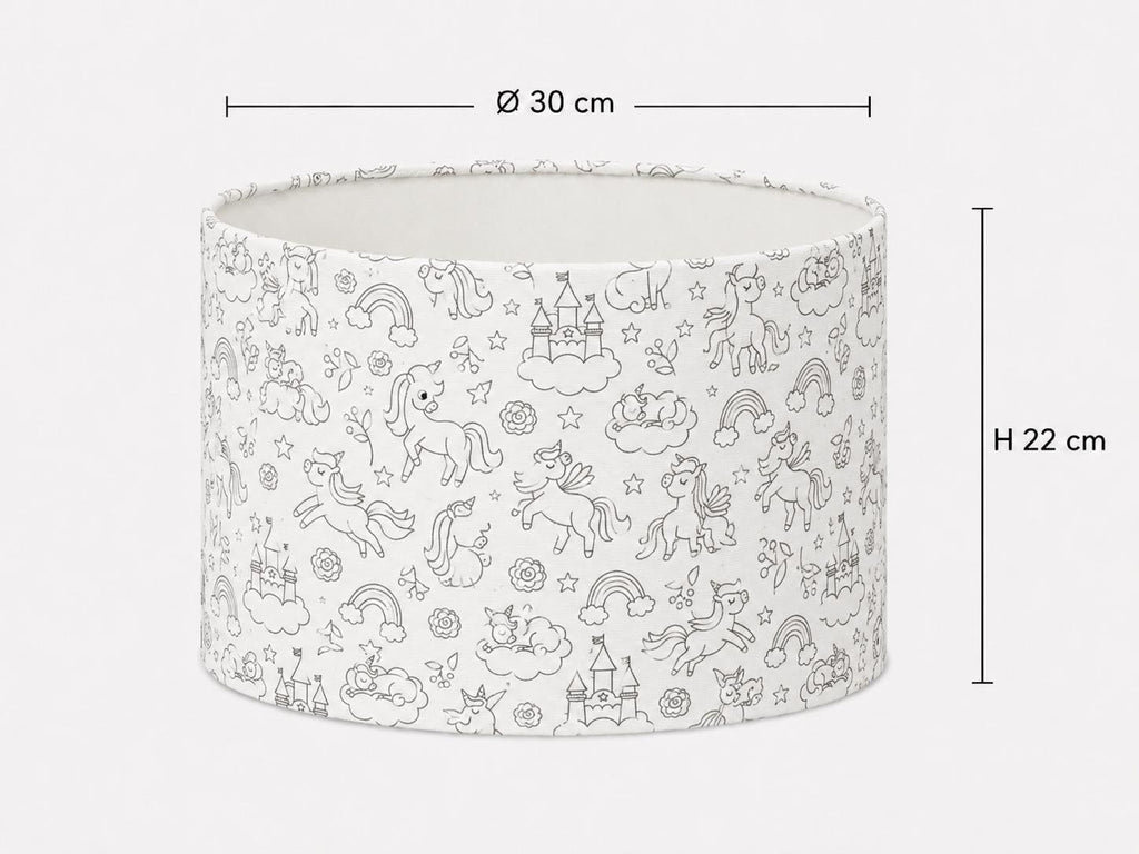 Colour-In Unicorn Kids’ Lampshade – Made in Italy – image 2