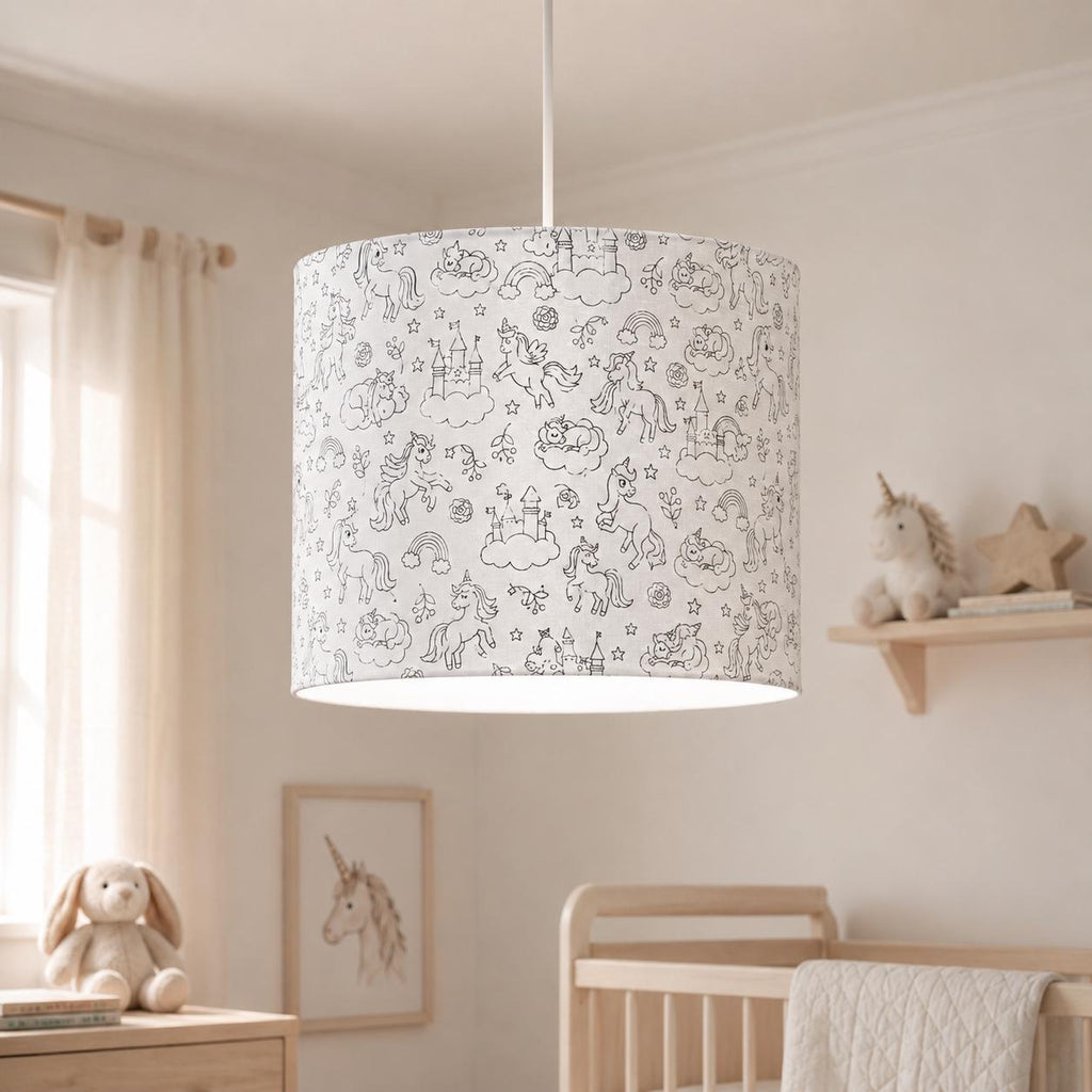 Colour-In Unicorn Kids’ Lampshade – Made in Italy – image 6