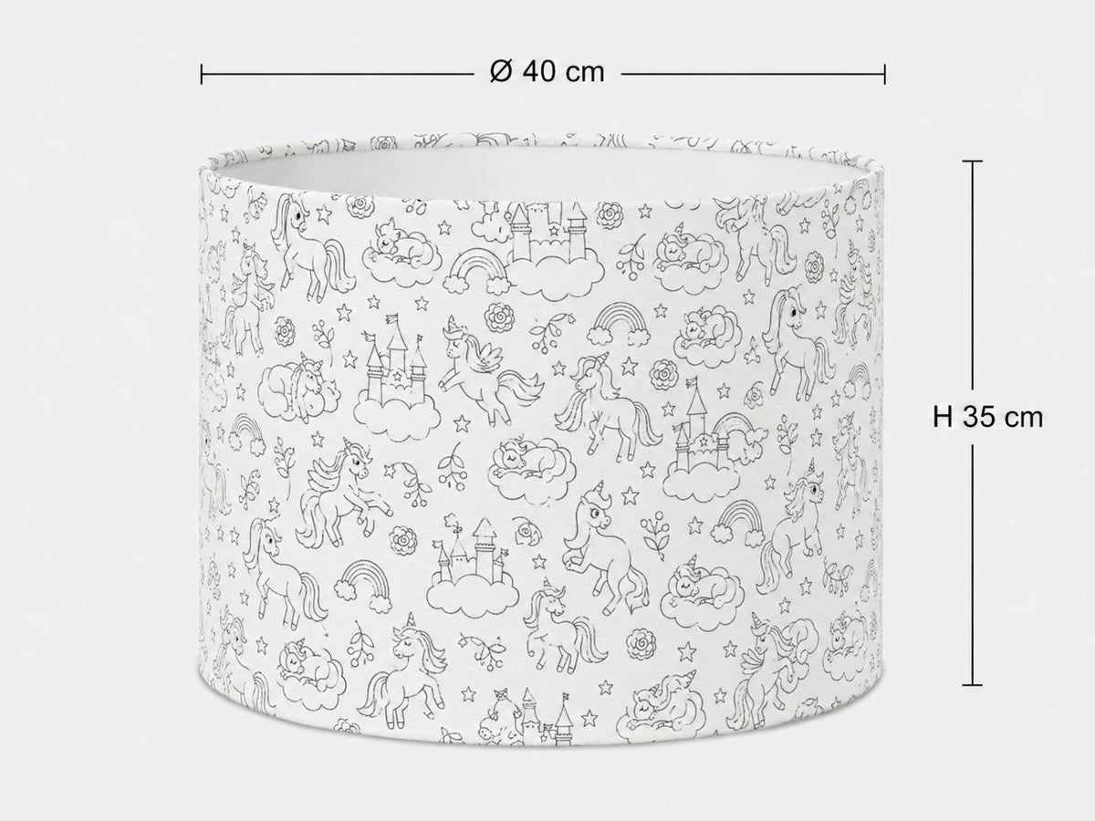 Colour-In Unicorn Kids’ Lampshade – Made in Italy – image 5