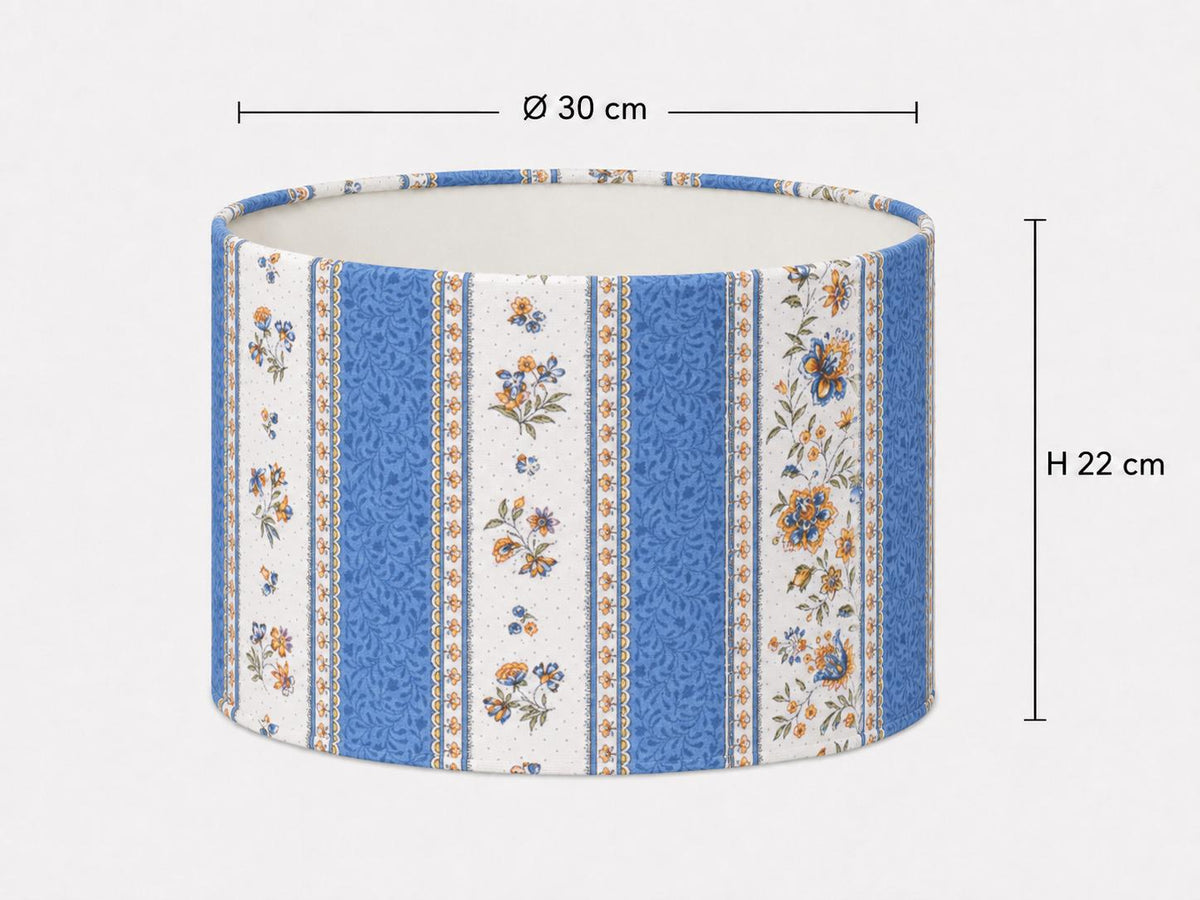 Blue Provençal Floral Lampshade, French Country Lamp Shade – Handmade in Italy – image 4