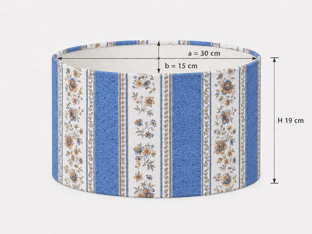 Blue Provençal Floral Lampshade, French Country Lamp Shade – Handmade in Italy – image 8