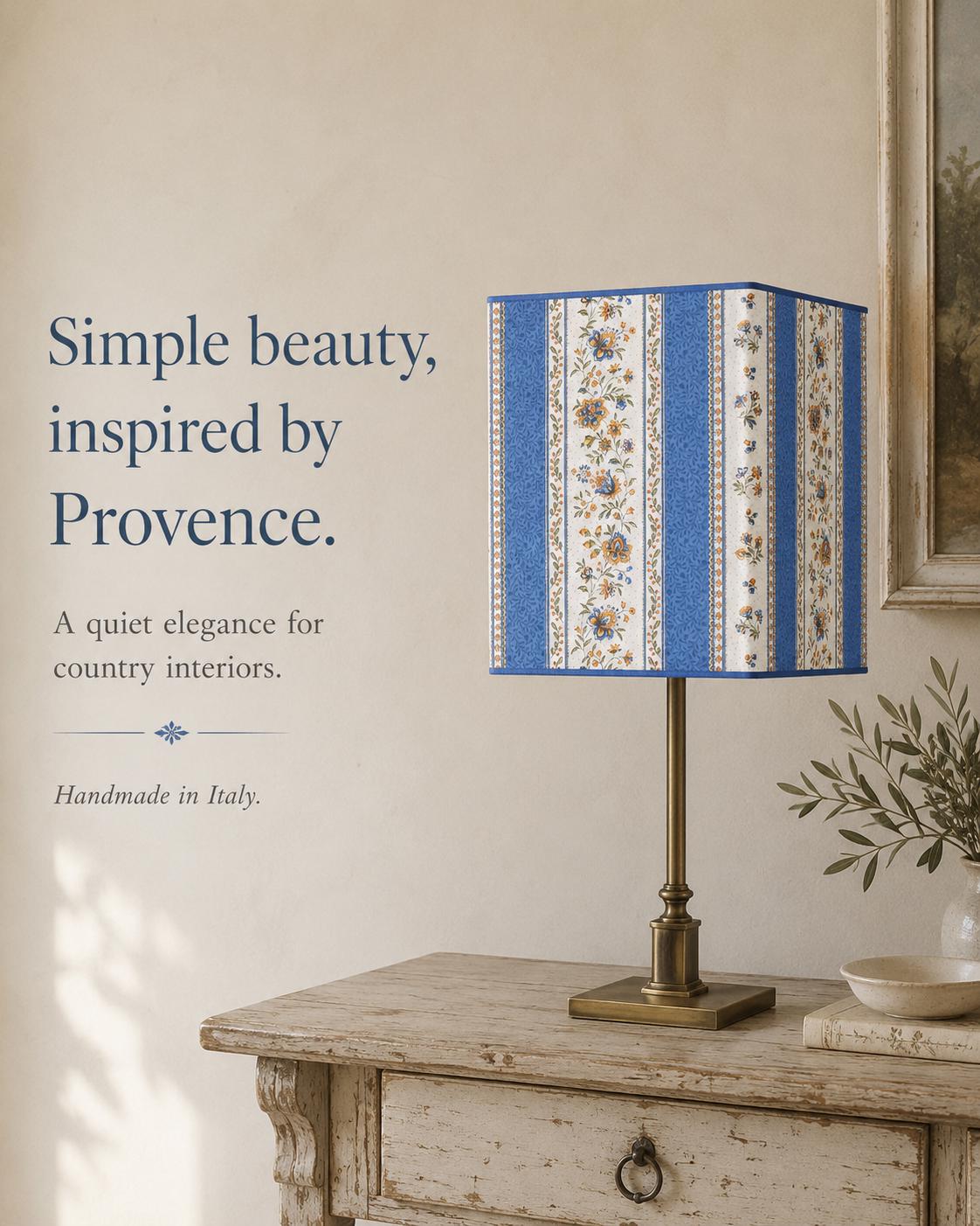Blue Provençal Floral Lampshade, French Country Lamp Shade – Handmade in Italy – image 3