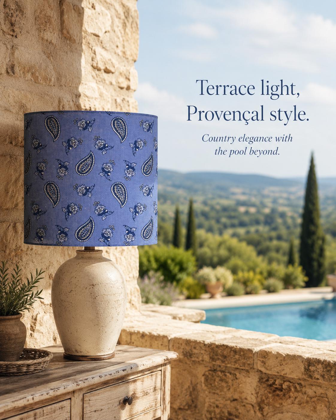 Blue Provençal Paisley Lampshade – Made in Italy – image 6