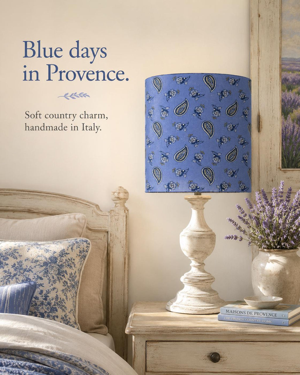 Blue Provençal Paisley Lampshade – Made in Italy – image 4