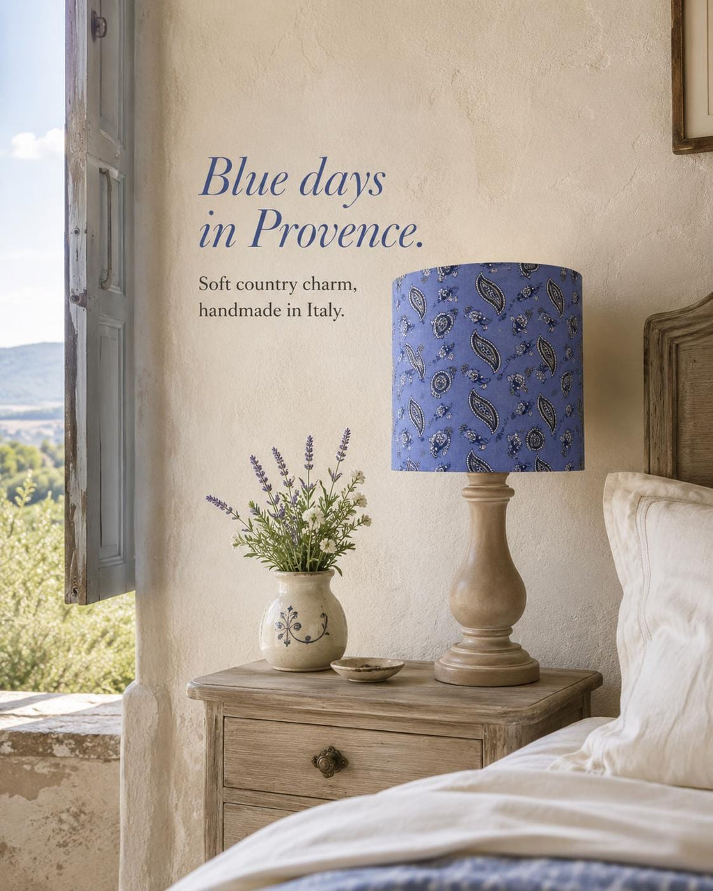 Blue Provençal Paisley Lampshade – Made in Italy – image 3