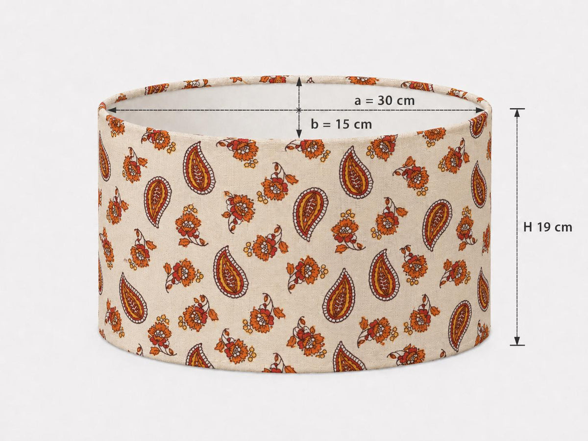 Orange Paisley Floral Lampshade – Made in Italy – image 5