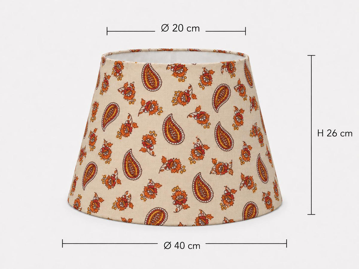 Orange Paisley Floral Lampshade – Made in Italy – image 9