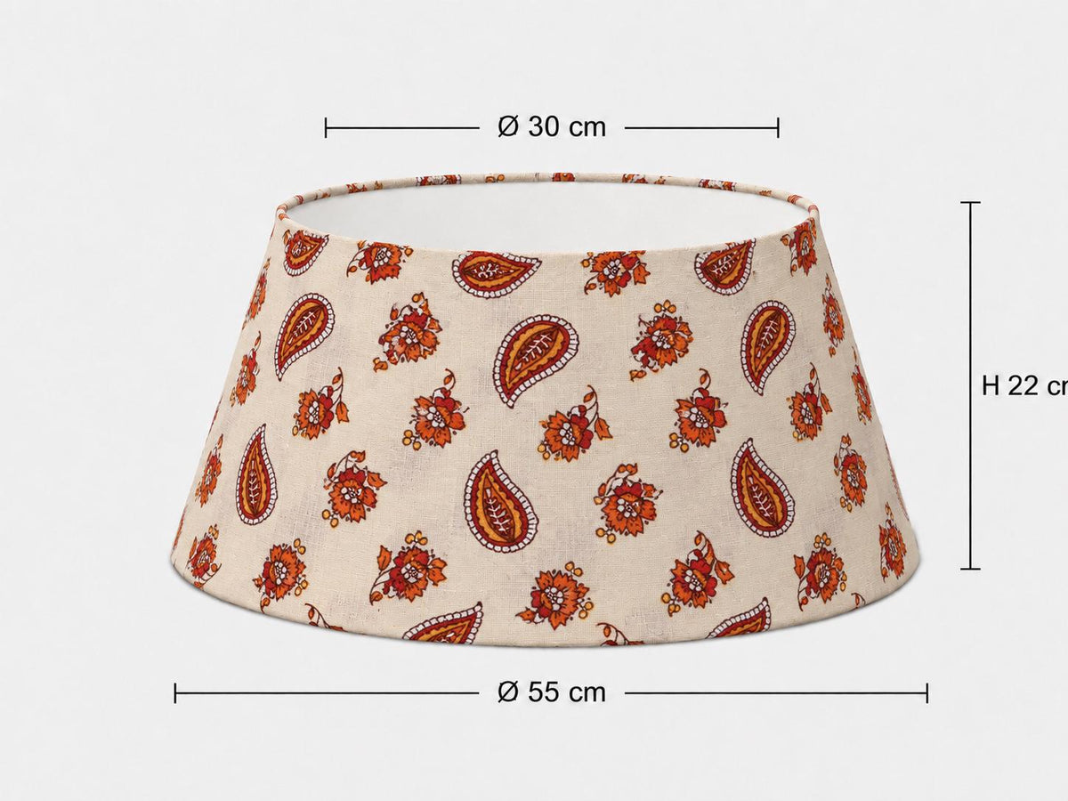 Orange Paisley Floral Lampshade – Made in Italy – image 10