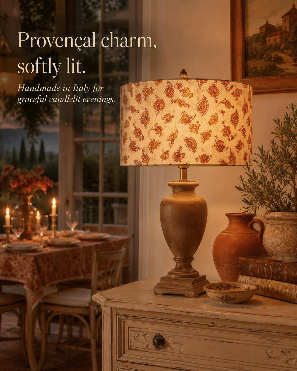 Orange Paisley Floral Lampshade – Made in Italy – image 6