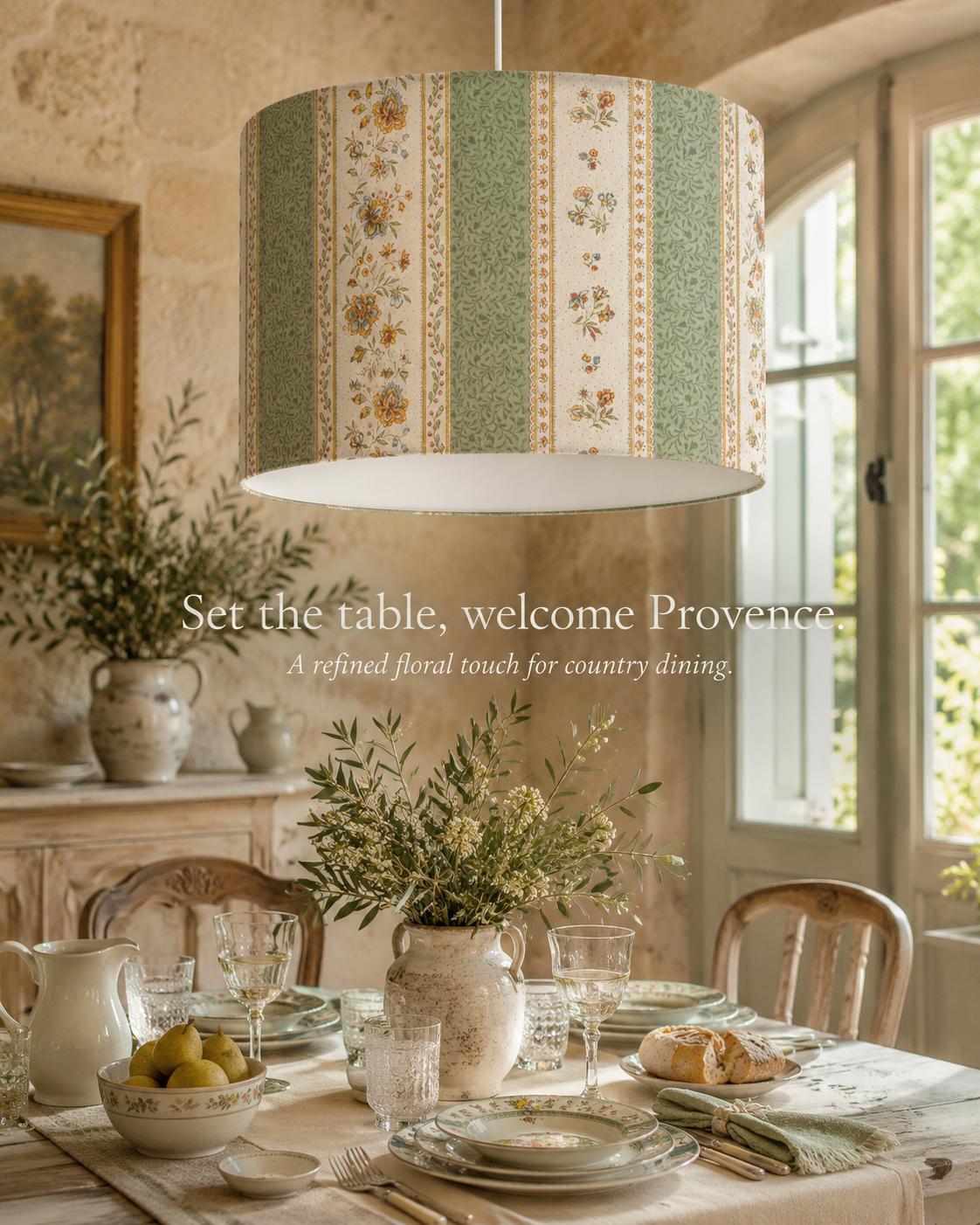 Green Provençal Floral Lampshade, French Country Lamp Shade – Handmade in Italy – image 7