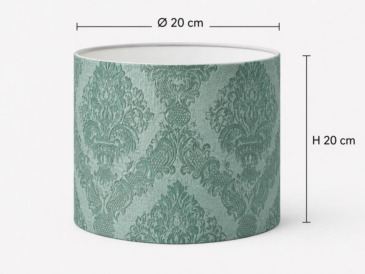 Limited Edition Vintage Damask Silk Lampshade – Sage Green Luxury Lighting - Handmade in Italy – image 2