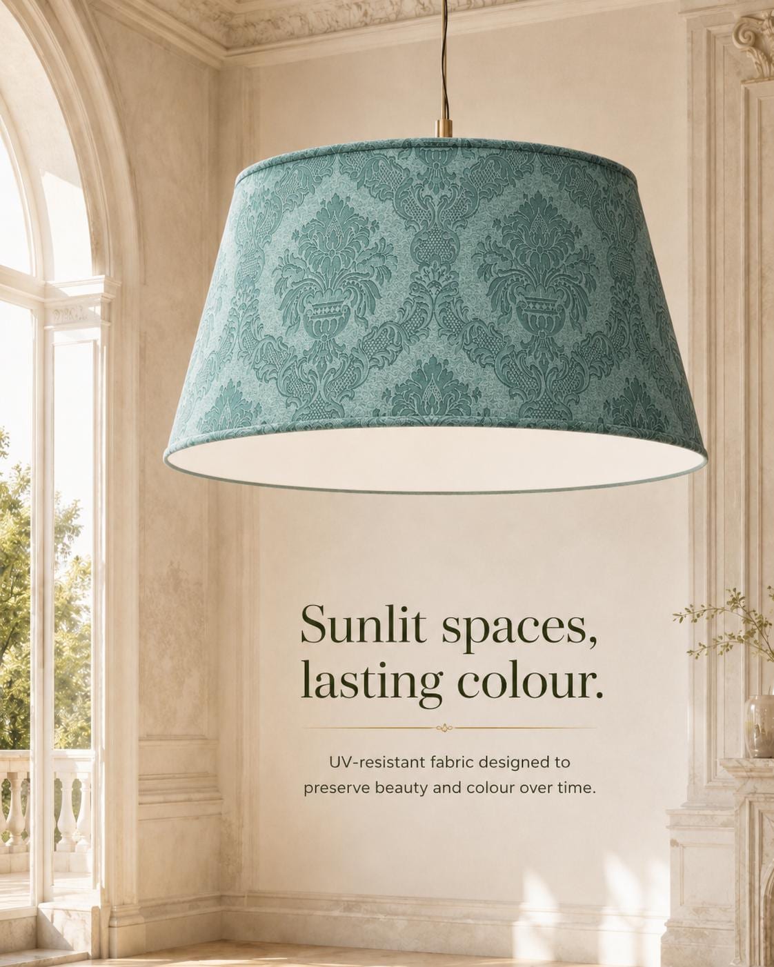 Limited Edition Vintage Damask Silk Lampshade – Sage Green Luxury Lighting - Handmade in Italy – image 14