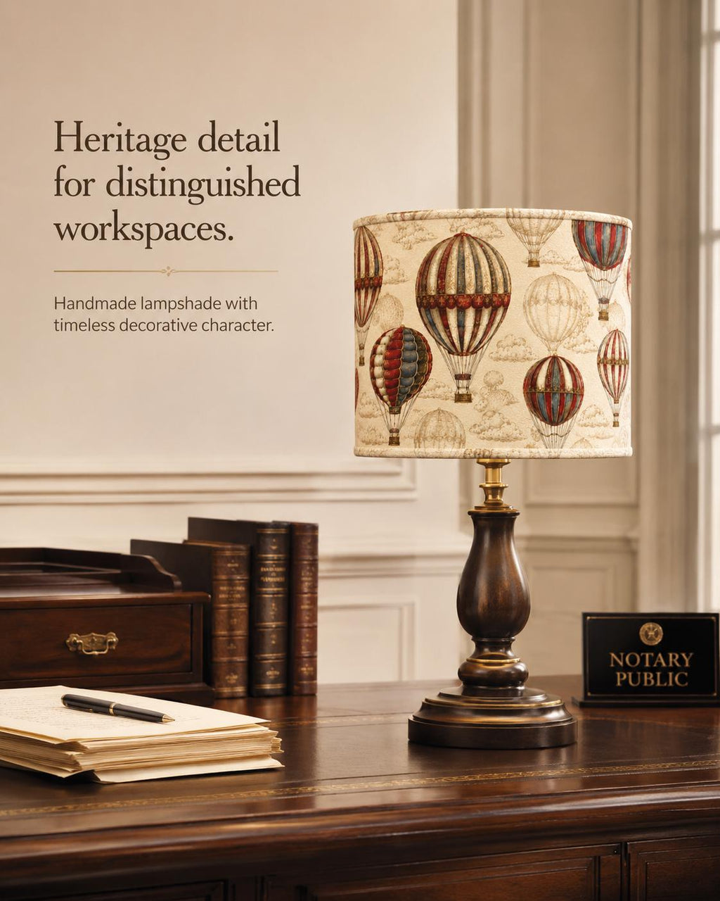 Hot Air Balloon Lampshade – Textured Cotton Blend - Made in Italy – image 3