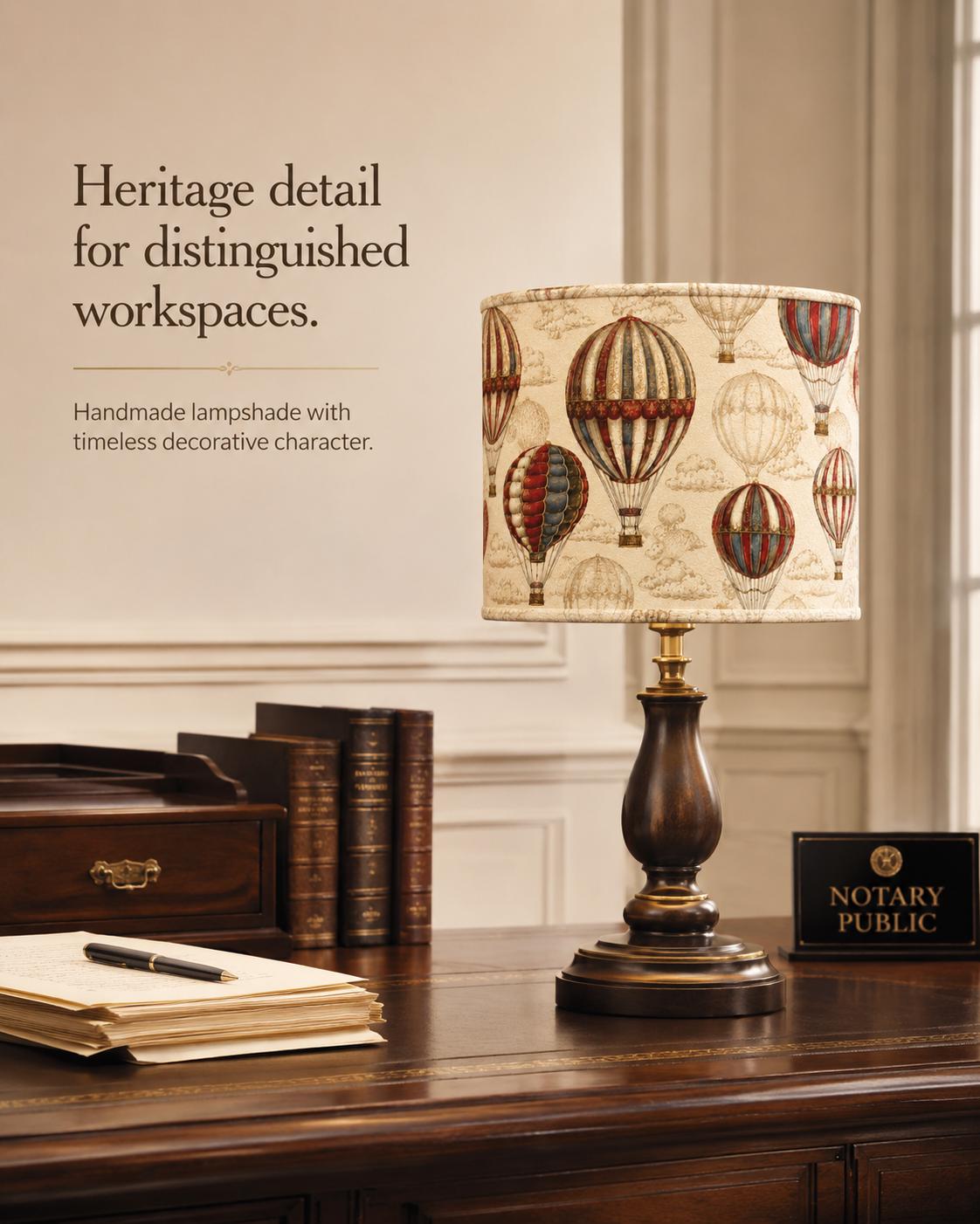 Hot Air Balloon Lampshade – Textured Cotton Blend - Made in Italy – image 3