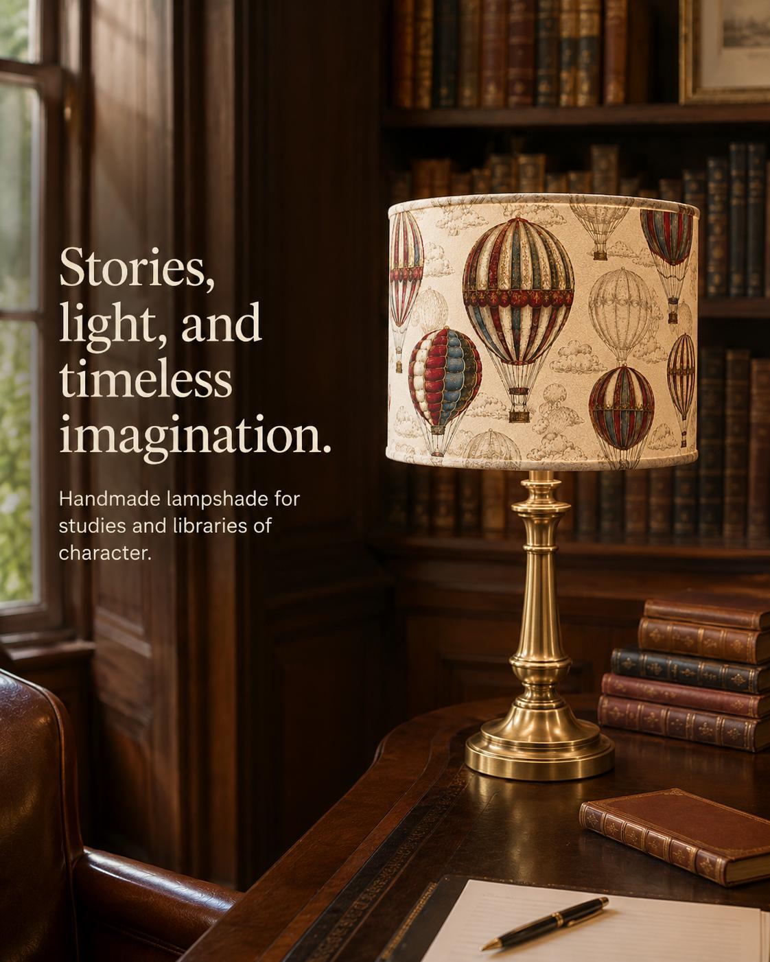 Hot Air Balloon Lampshade – Textured Cotton Blend - Made in Italy – image 10