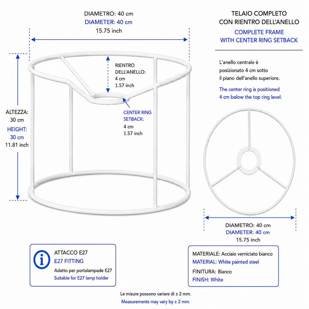 White Metal Lampshade Frame – DIY Macramé Lighting Structure – Multiple Diameters – image 7