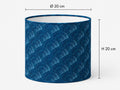 Art Deco Fan Pattern Drum Lampshade | Blue Teal Retro Lampshade | Handmade in Italy – image 2
