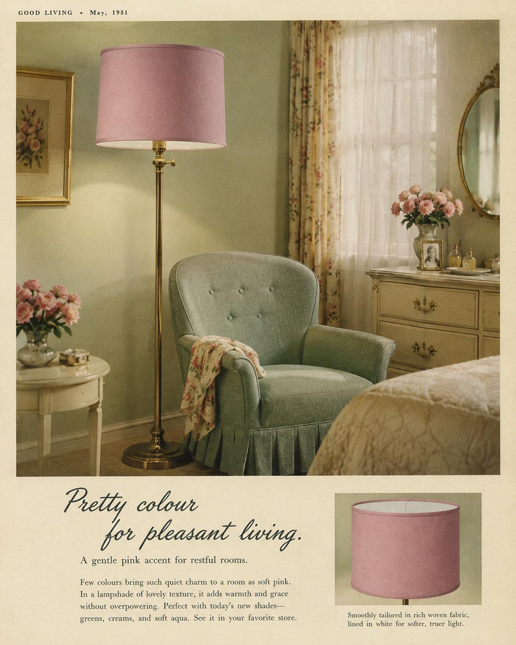 1950s Retro Pink Lampshade | Handmade in Italy – image 5