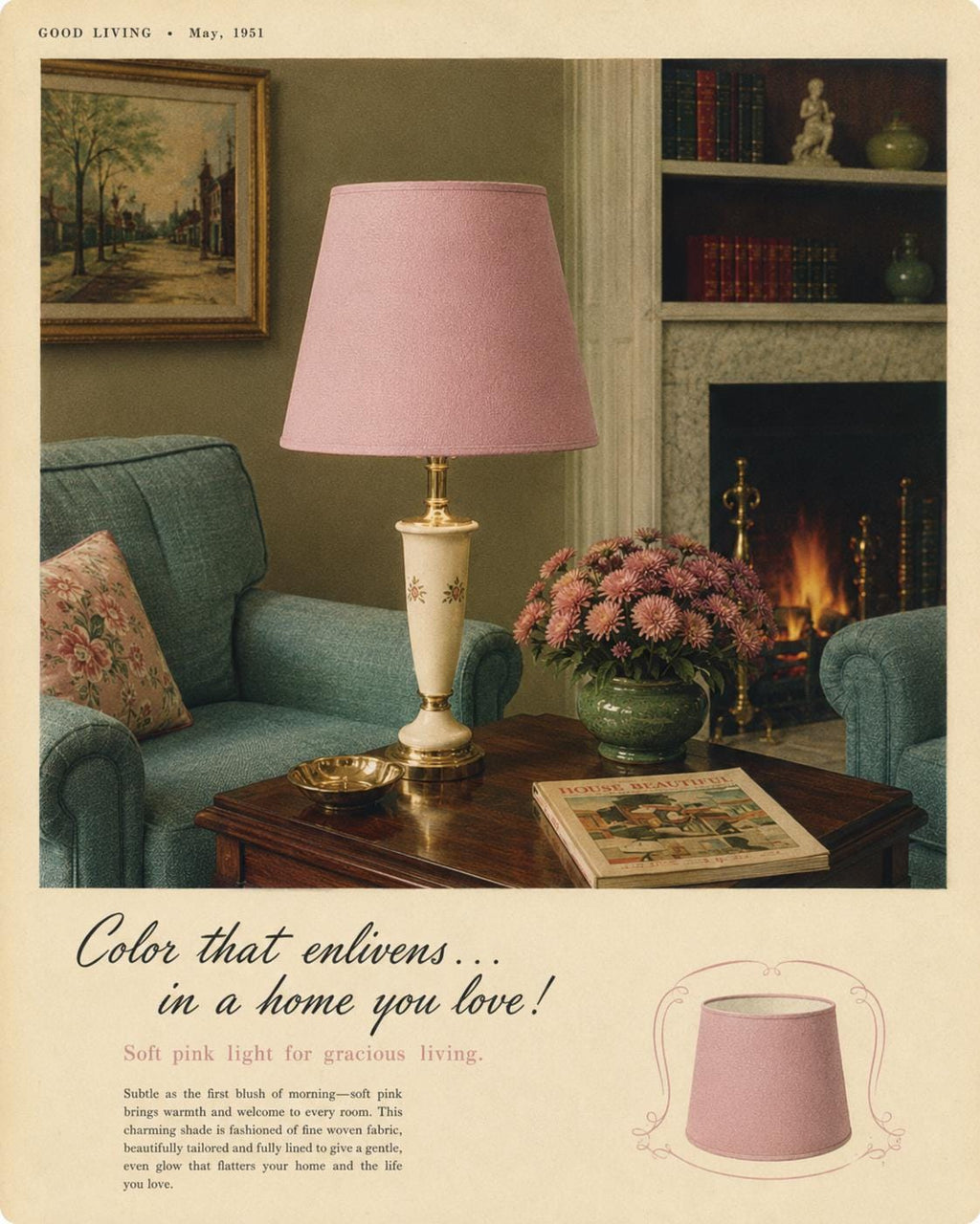 1950s Retro Pink Lampshade | Handmade in Italy – image 13