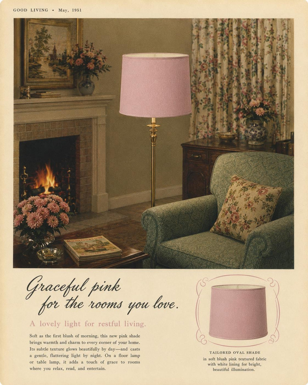 1950s Retro Pink Lampshade | Handmade in Italy – image 9