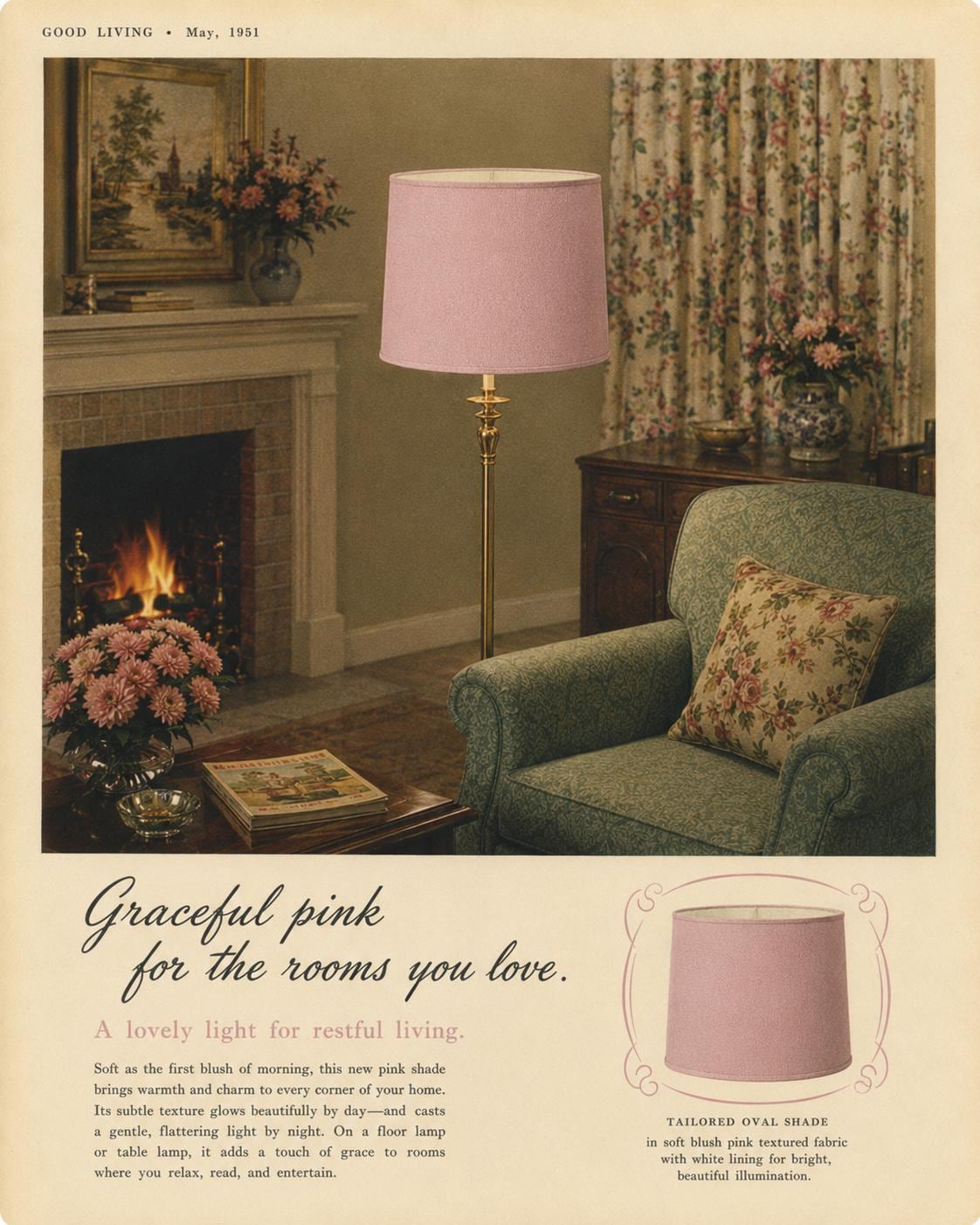 1950s Retro Pink Lampshade | Handmade in Italy – image 9