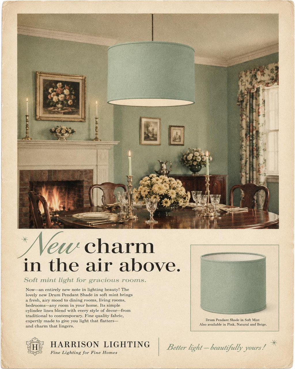 1950s Retro Pastel mint green Lampshade | Handmade in Italy – image 7