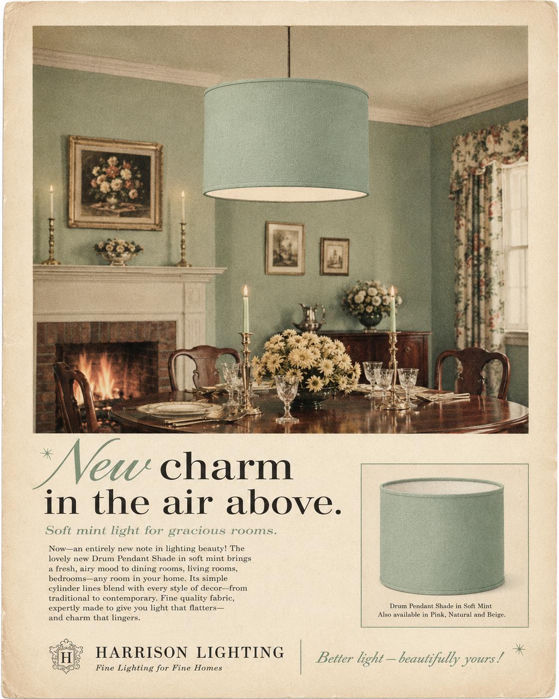 1950s Retro Pastel mint green Lampshade | Handmade in Italy – image 7